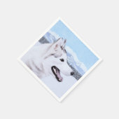 シベリア・ハスキー絵画の犬アート スタンダードカクテルナプキン (角)