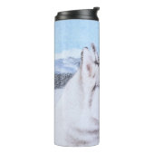 シベリア・ハスキー絵画の犬アート タンブラー (回転左)