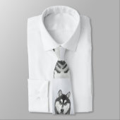 シベリア・ハスキー絵画の犬アート ネクタイ (タイ)