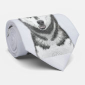 シベリア・ハスキー絵画の犬アート ネクタイ (ロール)