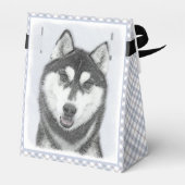 シベリア・ハスキー絵画の犬アート フェイバーボックス (裏面サイド)
