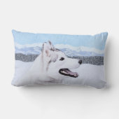 シベリア・ハスキー絵画の犬アート ランバークッション (裏面)