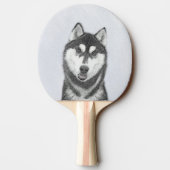 シベリア・ハスキー絵画の犬アート 卓球ラケット (裏面)