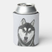 シベリア・ハスキー絵画の犬アート 缶クーラー (缶裏面)