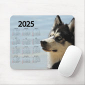 シベリア・ハスキー2025犬カレンダー マウスパッド (マウス)