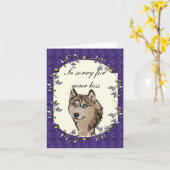 シベリア・ハスキー カード (黄色い花)