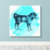 シベリア・ハスキー キャンバスプリント (インサイチュ (ウッドフロア))