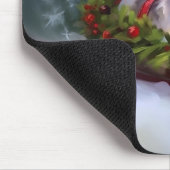 シベリア・ハスキー・クリスマスの雪の冬 マウスパッド (コーナー)