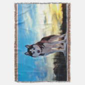 シベリア・ハスキー スローブランケット (正面縦)