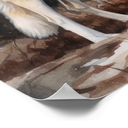 シベリア・ハスキー・ドッグアートプリントポスター ポスター (角)