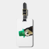 シベリア・ハスキー・ドッグ・セント・パトリックの日 ラゲッジタグ (正面縦)