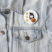 シベリア・ハスキー（黒）ブー 缶バッジ (インサイチュ)