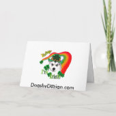 シベリア・ハスキーSt patricks day カード (裏面)