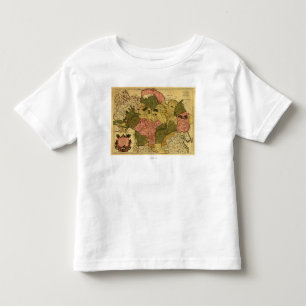 シベリア、RussiaPanoramic MapSiberia、ロシア トドラーTシャツ