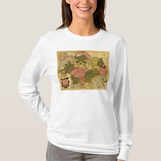 シベリア、RussiaPanoramic MapSiberia、ロシア Tシャツ (正面)