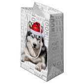 シベリスタイリッシュアのハスキーとウーフワードアートクリスマス スモールペーパーバッグ (正面アングル)