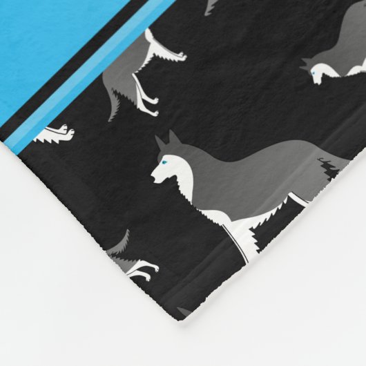 シベリパーソナライズされたアのハスキー犬の名前 フリースブランケット (角)