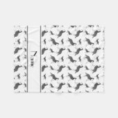 シベリパーソナライズされたアのハスキー犬の名前 フリースブランケット (正面(横))