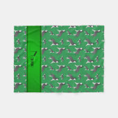 シベリパーソナライズされたアの犬の名前 フリースブランケット (正面(横))