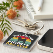 シベリ最高のアのハスキーパパへ戻る父の日の献上品 キーホルダー (正面右)