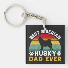 シベリ最高のアのハスキーパパへ戻る父の日の献上品 キーホルダー