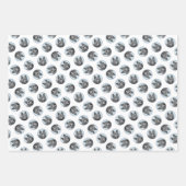 シペル絵を描ケの黒可愛いオリジナルドッグアート ラッピングペーパーシート (正面2)