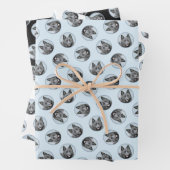 シペル絵を描ケの黒可愛いオリジナルドッグアート ラッピングペーパーシート (インサイチュ)