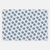 シペル絵を描ケの黒可愛いオリジナルドッグアート ラッピングペーパーシート (正面)