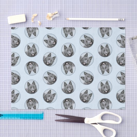 シペル絵を描ケの黒可愛いオリジナルドッグアート 薄葉紙 (クラフト)