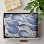 シボの背景に青いカキ 薄葉紙 (ギフト)