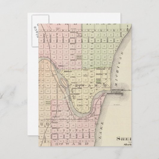 シボイガン市、シボイガンの郡庁所在地 ポストカード (正面/裏面)