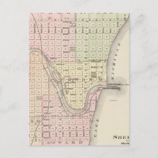 シボイガン市、シボイガンの郡庁所在地 ポストカード (正面)