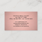 シボエレガントロモダンンピンクローズ金ゴールドフェイクフォイル 名刺 (裏面)