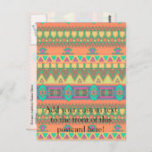 シボカラフルロンジグザグトライバルアステカイカットパターン ポストカード (正面/裏面)