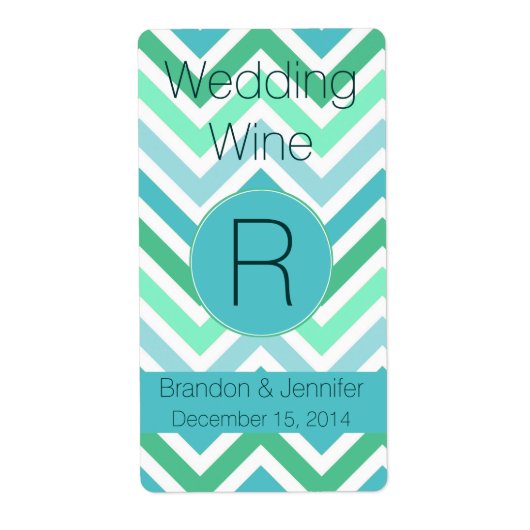 シボカラフルロン結婚モノグラムのミニワインラベル ラベル (正面)