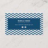 シボクールロンモダンパタ名門私立校風のーン紺色 名刺 (裏面)