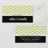 シボシンプルロン模様モダン黒石灰緑 名刺 (正面/裏面)