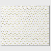 シボストライプロン金ゴールドメタリック白エレガント ラッピングペーパー (フラット)