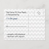 シボストライプロン、いかり、ウェディング航海のrsvp インビテーションポストカード (裏面)