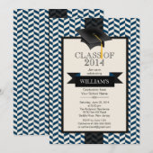 シボフォーマルロモダンン卒業パーティー招待状 招待状 (正面/裏面)