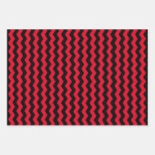 シボモダンロンの黒と赤のストライプパターン ラッピングペーパーシート (正面3)