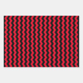 シボモダンロンの黒と赤のストライプパターン ラッピングペーパーシート (正面2)