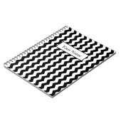 シボモダンロンジグザグブラックパターンとホワイトパターン ノートブック (左側)