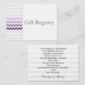 シボモダンロン紫のグラデーションギフト登録カード エンクロージャーカード (正面/裏面)