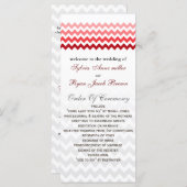 シボモダンロン赤グラデーション結婚式 プログラム (正面/裏面)