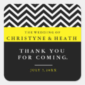 シボモダンロン黒イエローエレガントお気に入り スクエアシール (正面)