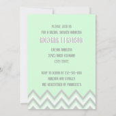 シボモダンロン・グレイ、ミント結婚・ブライダルシャワー 招待状 (裏面)