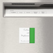 シボモダンロン・ネオン・グリーン/グレイ結婚マグネット マグネット (インサイチュ (食洗機))