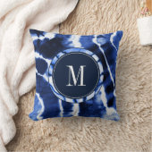 シボリインディゴブルー絞り染め水彩画 クッション (ブランケット)