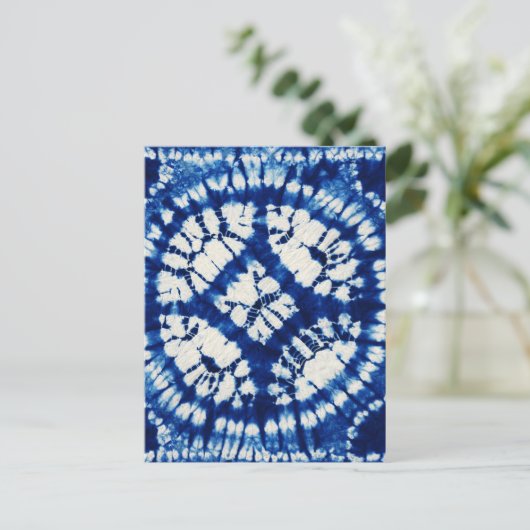 シボリ絞り染めサウスシーズインディゴろうけつ染め ポストカード (スタンド正面)